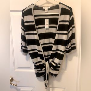 NWT White House Black Market Striped Open Cardigan Sweater Women's Size XL